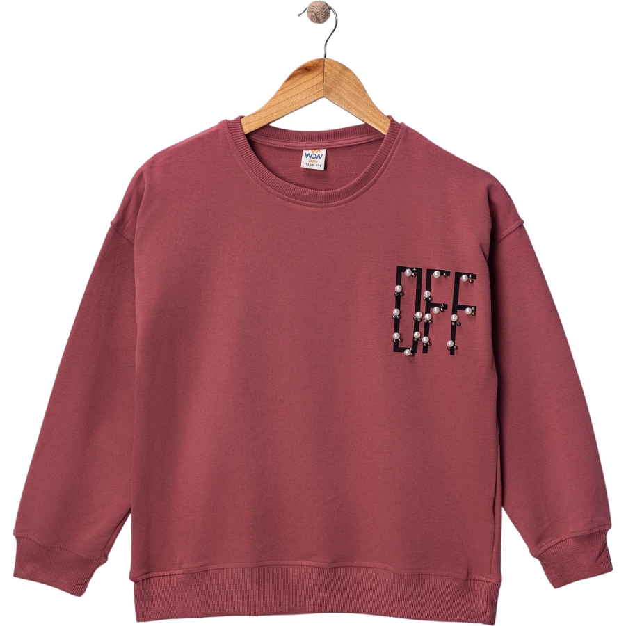 OFF BASKILI İNCİLİ SWEAT 9Y,10Y,11Y,12Y Kız