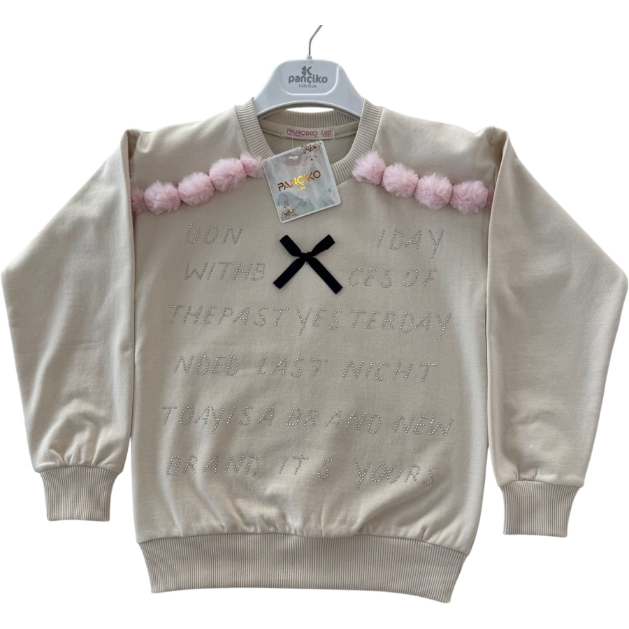OMUZ PONPONLU İKİ İP KIZ SWEAT 9/12 YAŞ