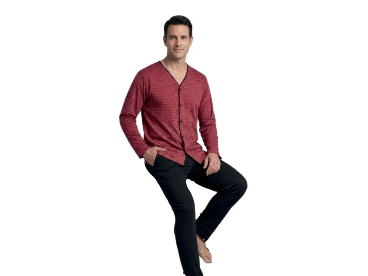 PENYE 5 DÜĞMELİ UZUN KOL BAYAN PİJAMA TAKIM M/2XL