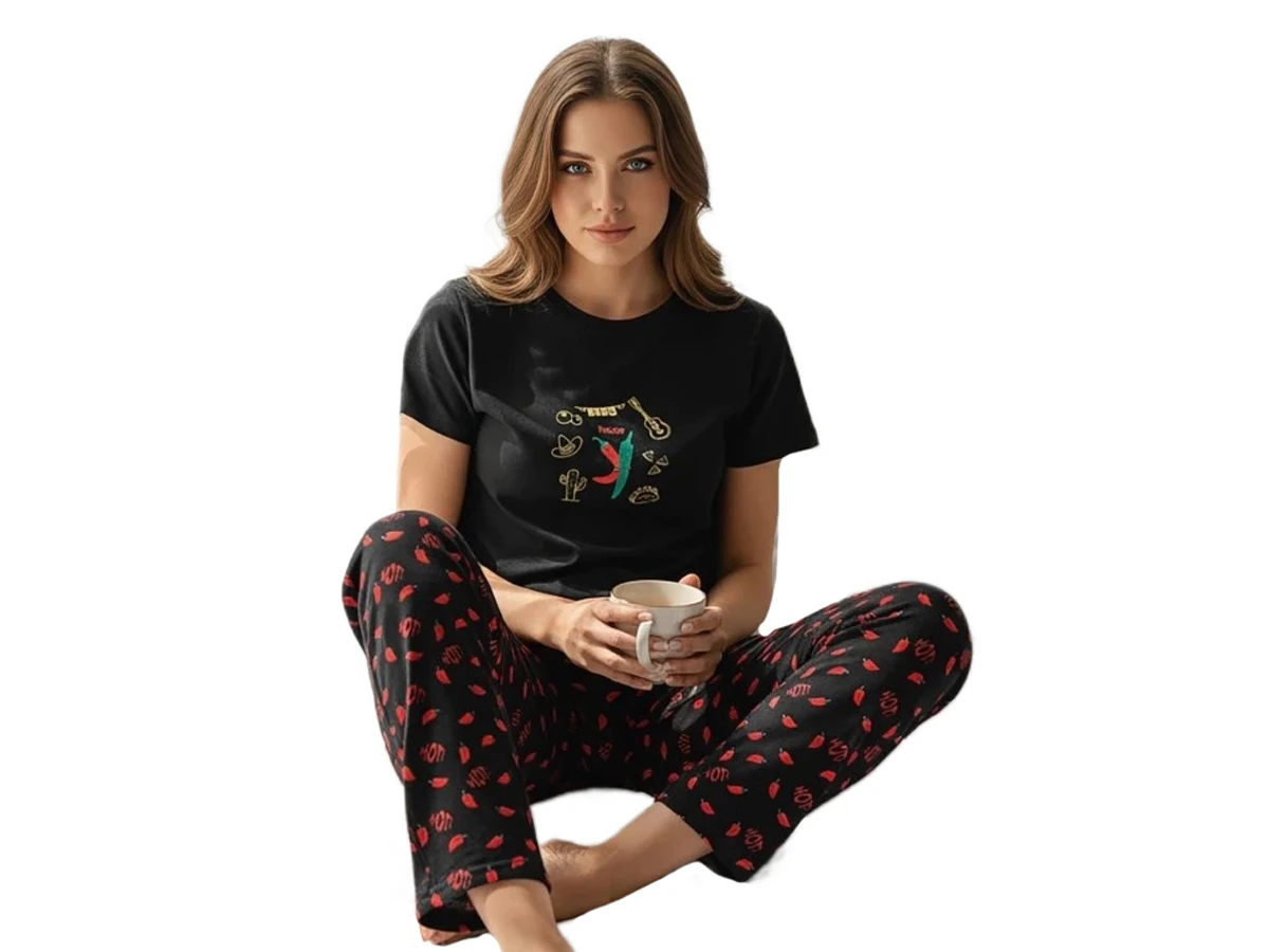 PENYE KISA KOL ALT UZUN BAYAN PİJAMA TAKIM S/2XL