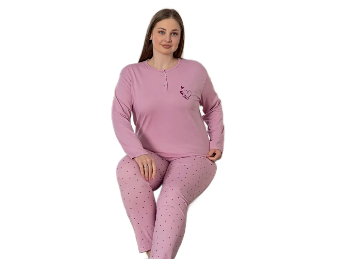 PENYE MODAL BATTAL UZUN KOL BAYAN PİJAMA TAKIM 3XL/6XL