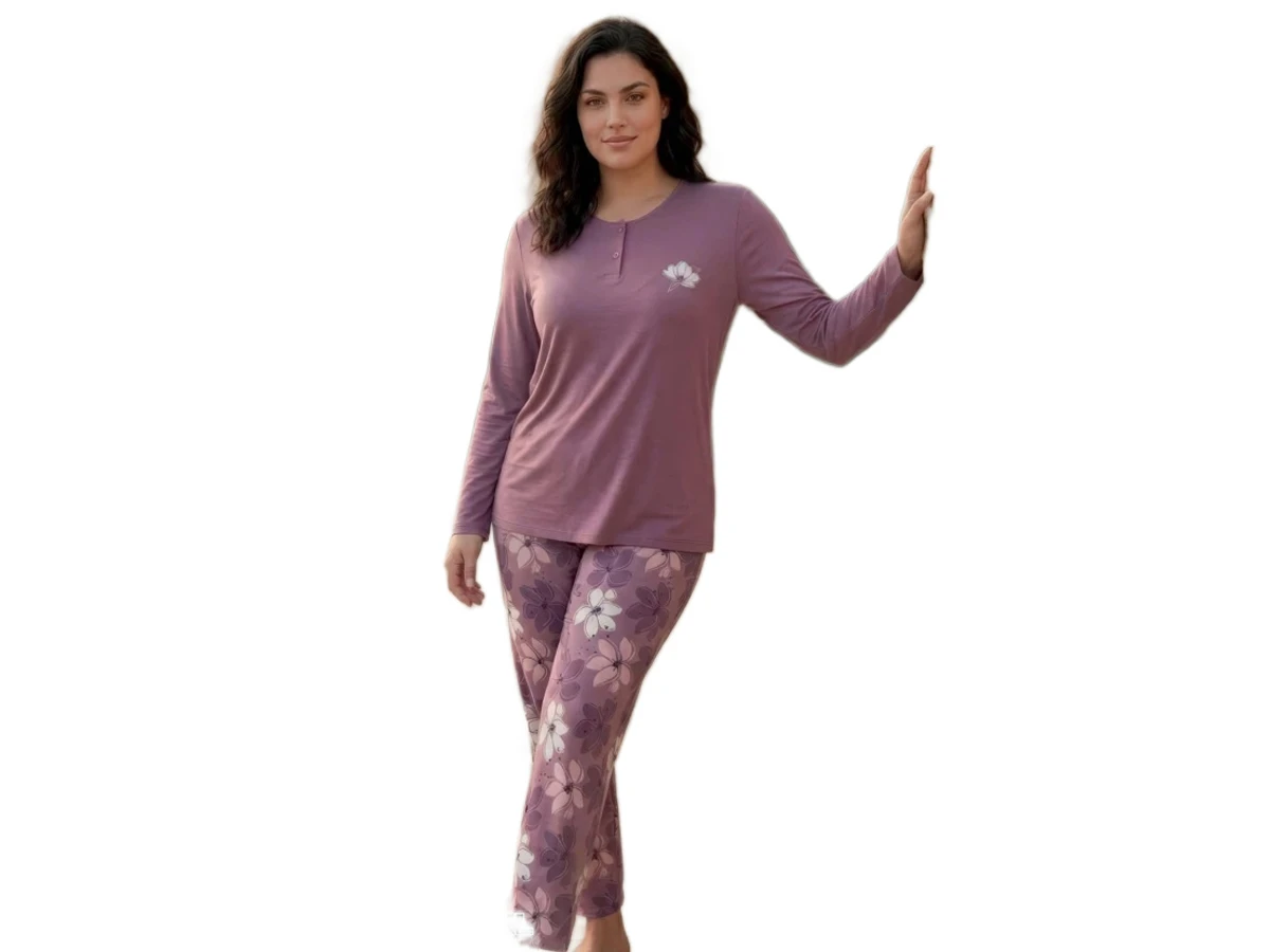 PENYE MODAL UZUN KOL BAYAN PİJAMA TAKIM M/2XL