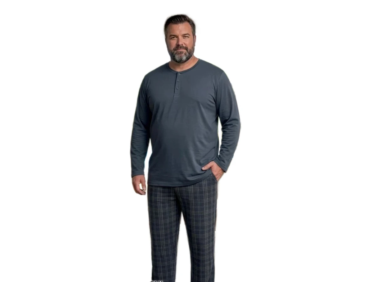 PENYE UZUN KOL BATTAL ERKEK PİJAMA TAKIM 3XL/6XL