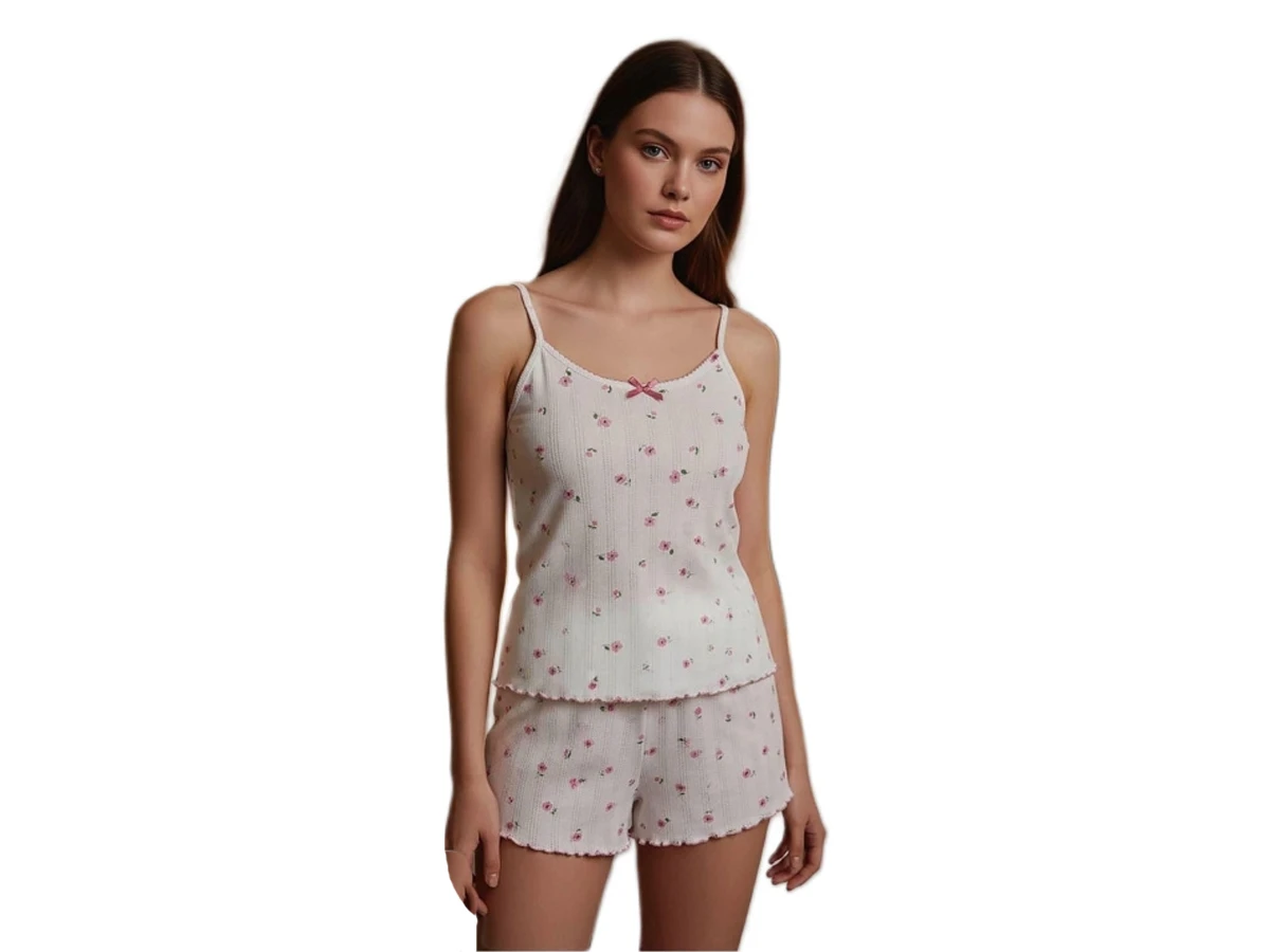 POİNTEL İP ASKI ŞORTLU BAYAN PİJAMA TAKIM S/2XL