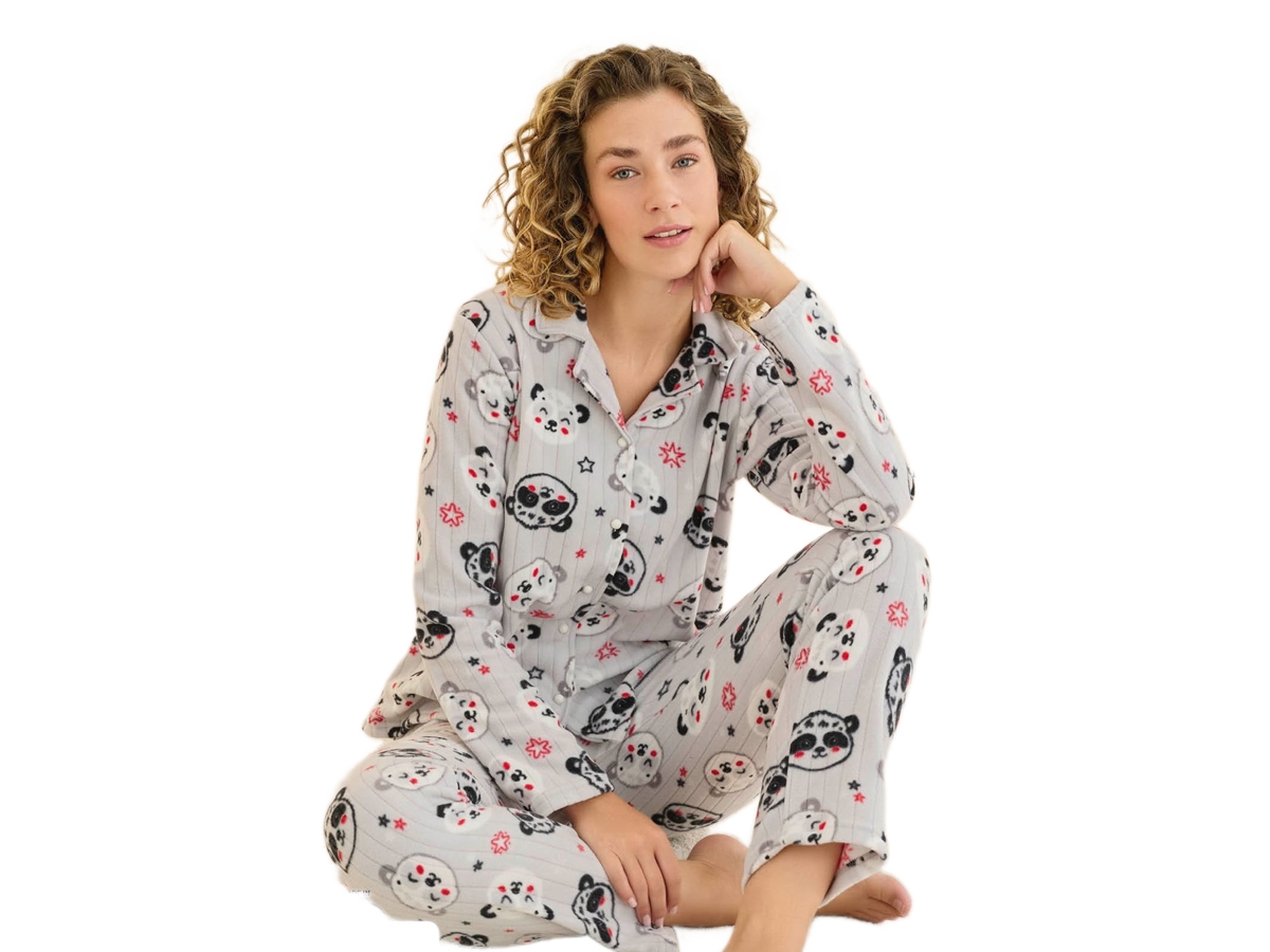 POLAR DÜĞMELİ BAYAN PİJAMA TAKIM S/2XL