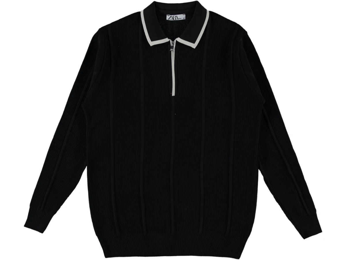 POLO YAKA FERMUARLI ERKEK KAZAK S/2XL