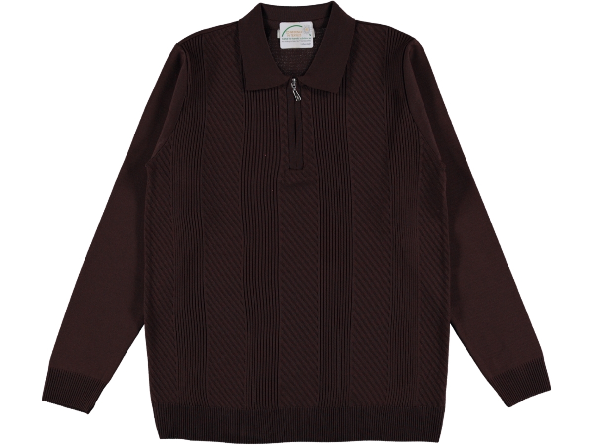POLO YAKA FERMUARLI ERKEK KAZAK S/XXL