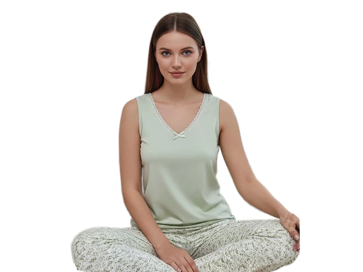 RİNG VİSKON KALIN ASKI ALT UZUN BAYAN PİJAMA TAKIM S/2XL
