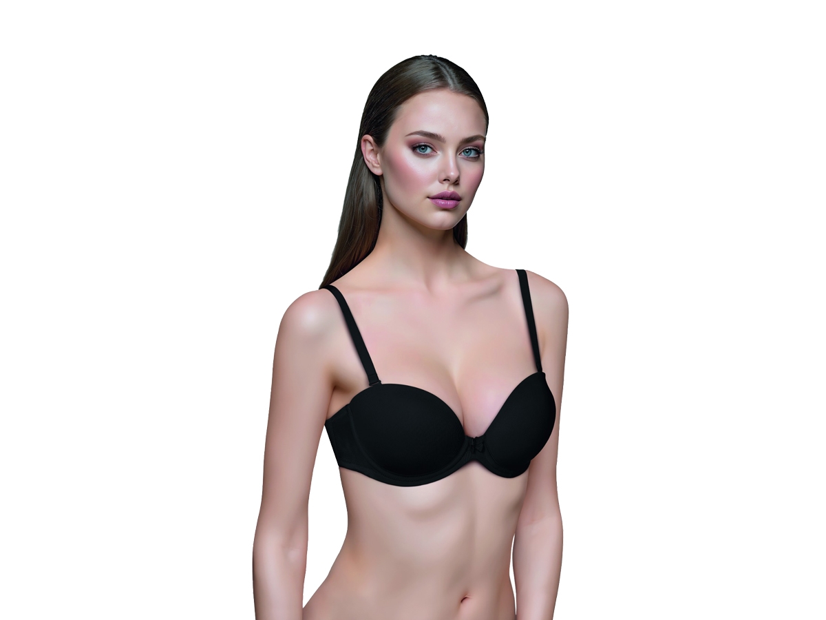 SİYAH MİCRO FASÜLYE PUSH UP SÜTYEN 75  BEDEN