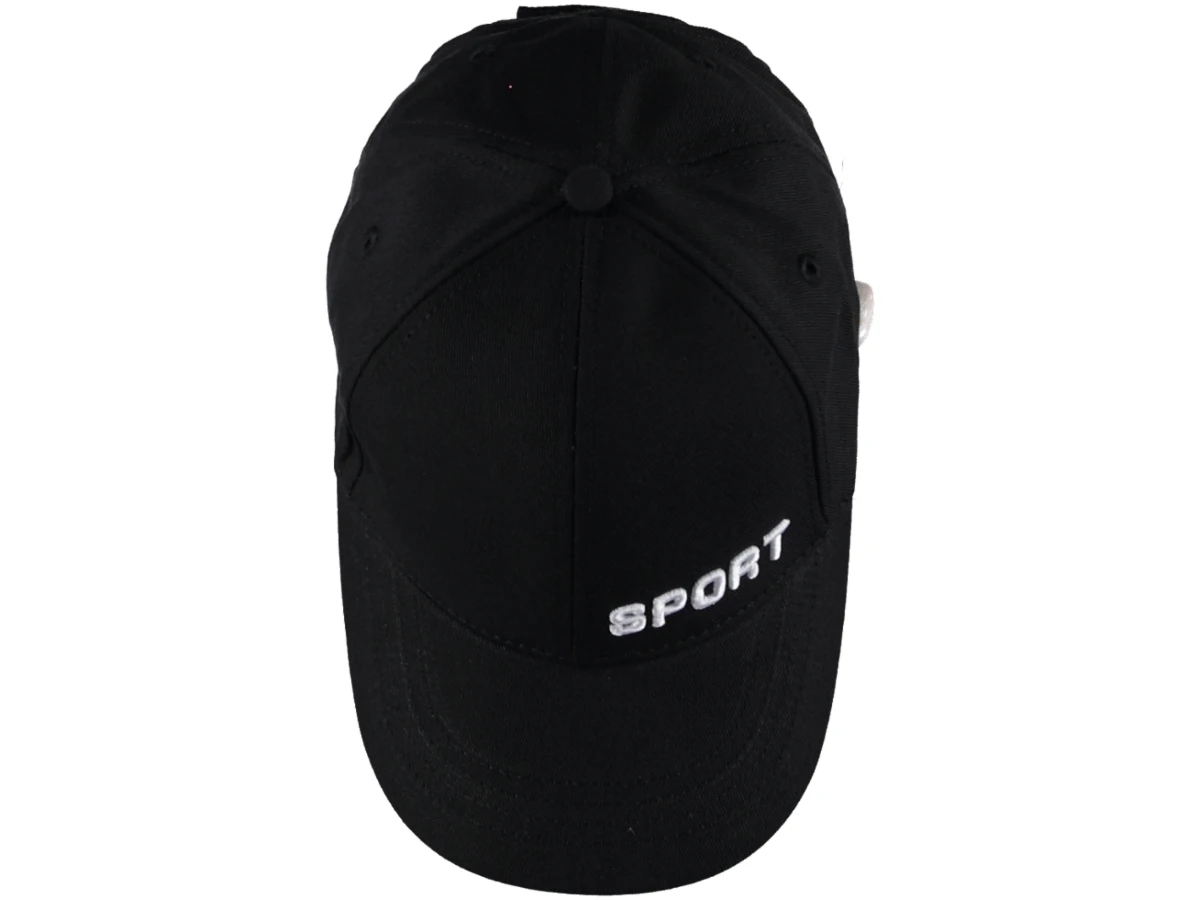 SİYAH SPORT NAKIŞLI PAMUKLU ŞAPKA
