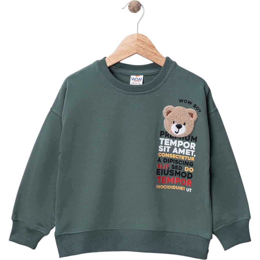 SÜZİNE AYI NAKIŞLI WOW BOY SWEAT 12 Ay,2Y,3Y,4Y Erkek