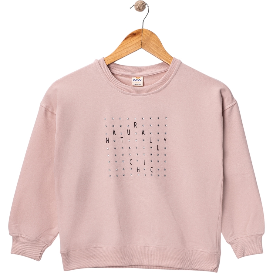  NATURALY TAŞ BASKILI İKİ İP KIZ SWEAT 9/12 YAŞ