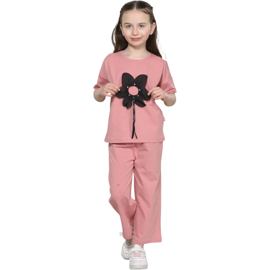 TEK ÇİÇEKLİ TAŞLI 6Y,7Y,8Y,9Y Kız