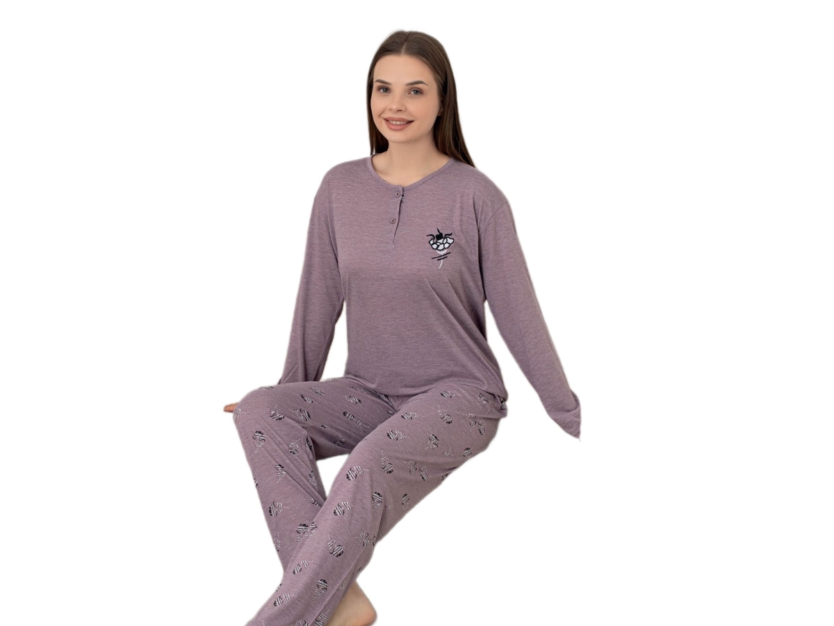VİSCON UZUN KOL BAYAN PİJAMA TAKIM M/2XL