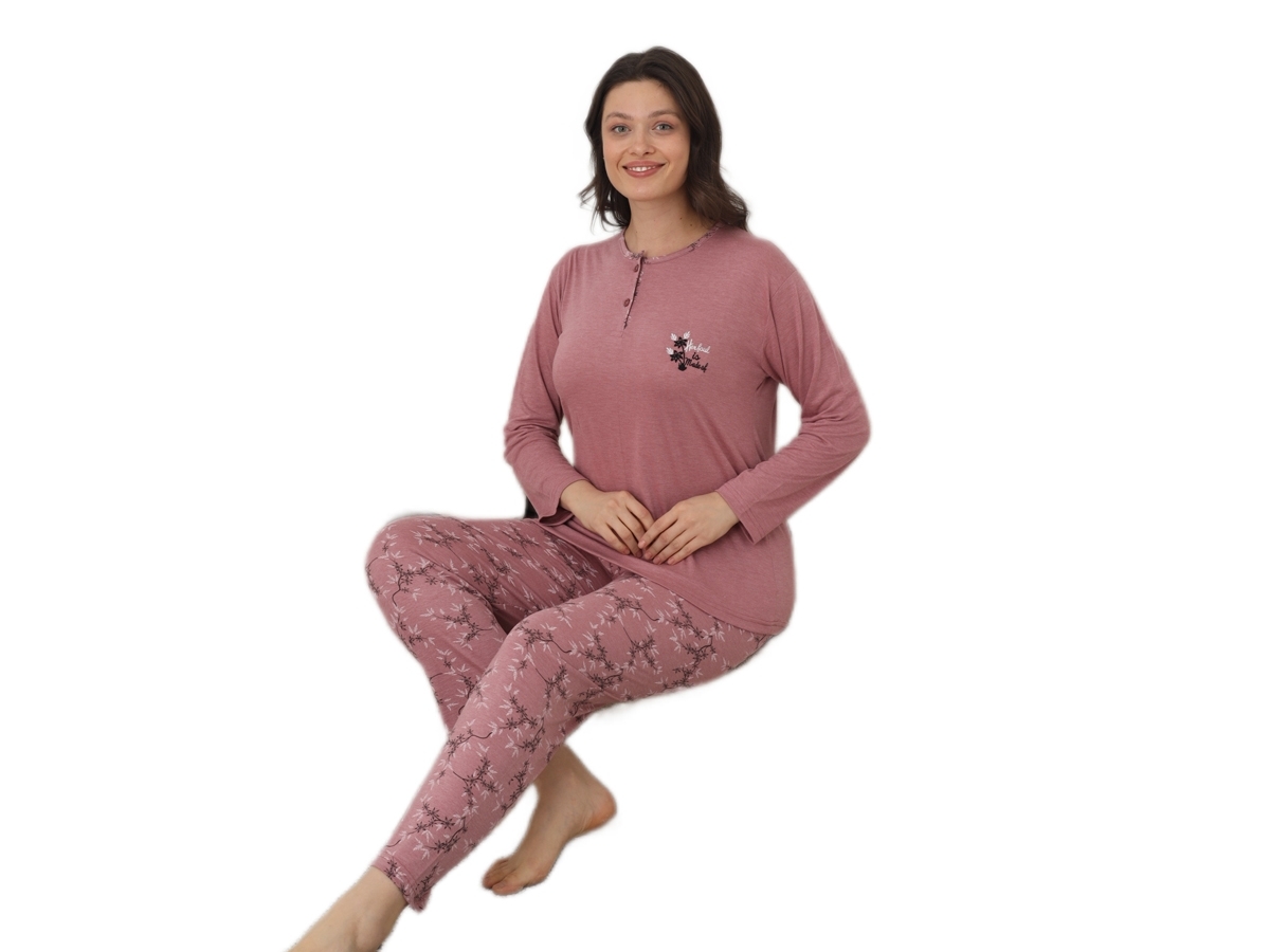 VİSCON UZUN KOL BAYAN PİJAMA TAKIM M/2XL
