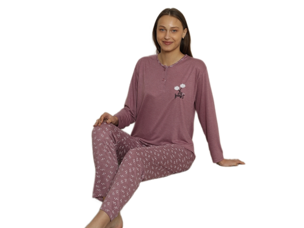 VİSCON UZUN KOL BAYAN PİJAMA TAKIM M/2XL