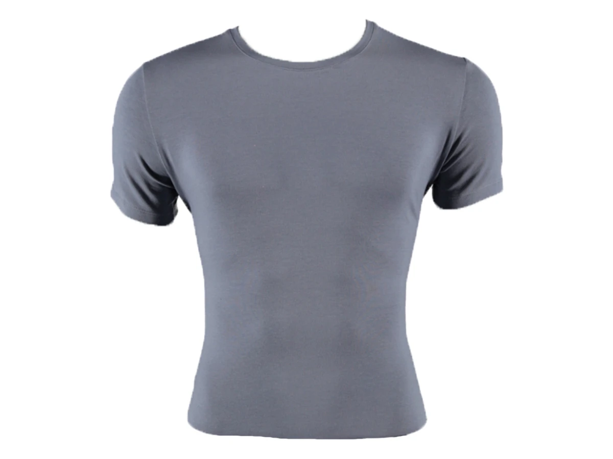 XL GRİ ERKEK MODAL KAPALI YAKA YARIM KOL TSHIRT