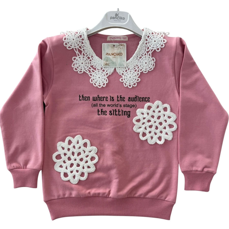 DANTEL DETAYLI İKİ İP KIZ SWEAT 5/8 YAŞ