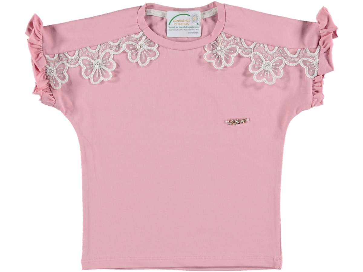 YARASAKOL KURDELE DANTELLİ KIZ TSHIRT 5/8 YAŞ