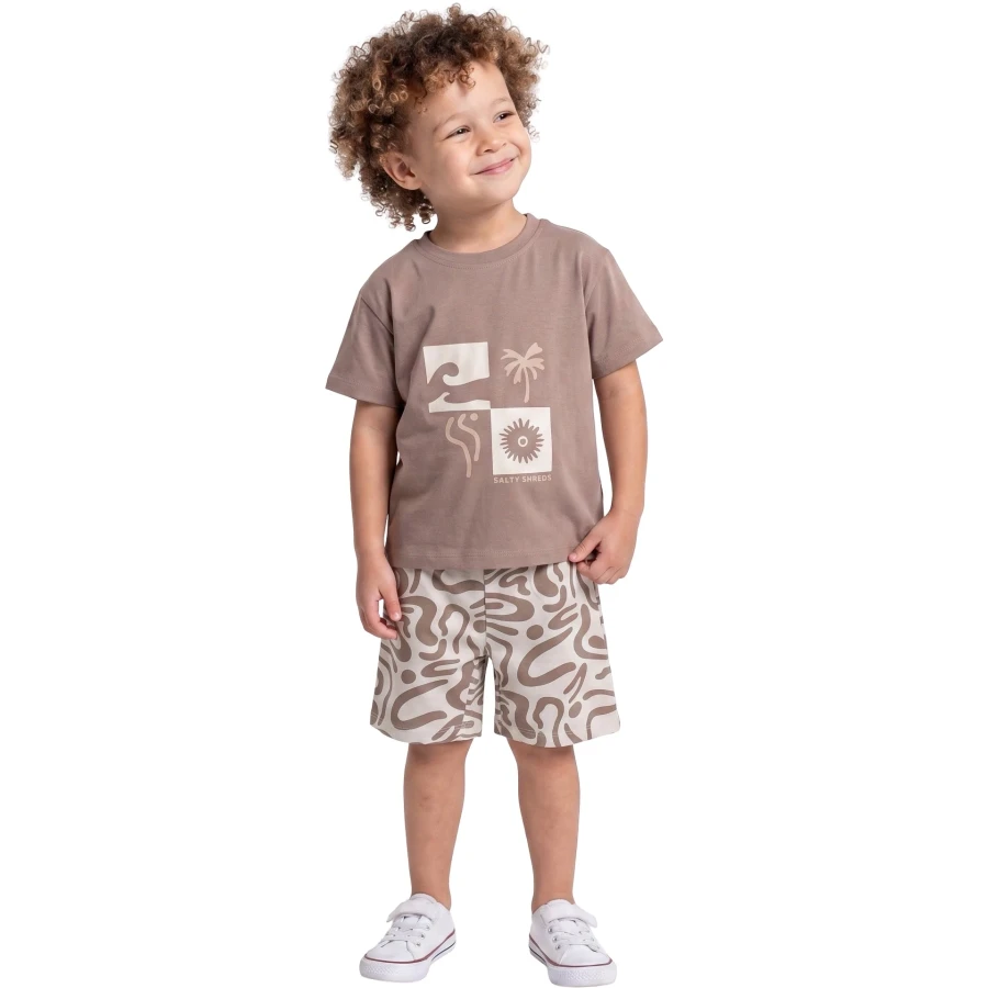 YAZLIK AĞAÇ VE GÜNEŞ BASKILI ŞORTLU TAKIM 12 Ay,2Y,3Y,4Y Erkek