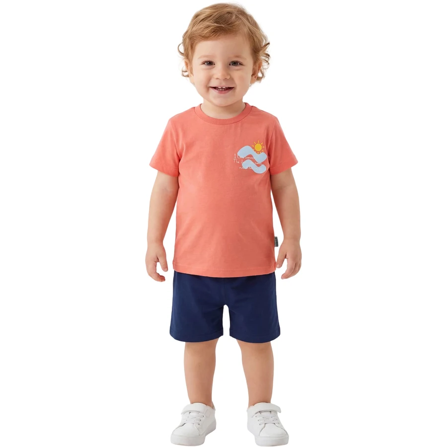 YAZLIK ERKEK BEBE TAKIMI (ARKA BASKILI) 12 Ay,2Y,3Y,4Y Erkek