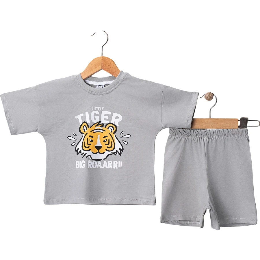 YAZLIK TIGER KAPLAN BASKILI ŞORTLU TAKIM 12 Ay,2Y,3Y,4Y Erkek