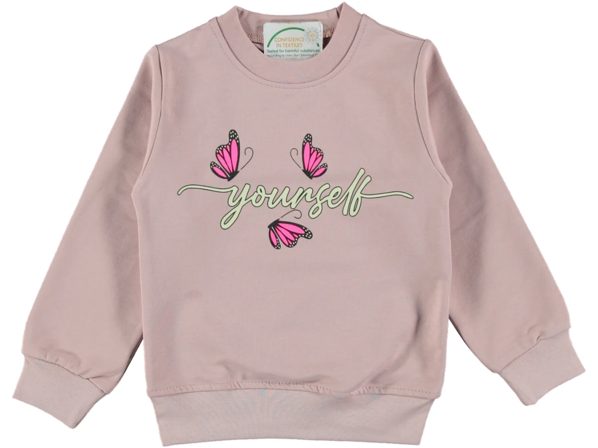 YOURSELF KELEBEK BASKILI İKİ İP KIZ SWEAT 3/7 YAŞ