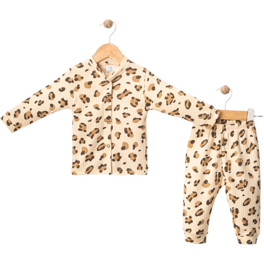  LEOPAR DESENLİ RAPORLU PİJAMA TAKIM 6/12 AY
