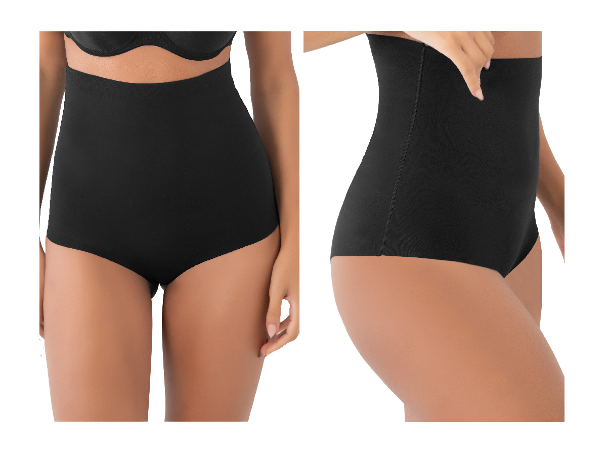 L/XL SİYAH LAZER KESİM YÜKSEK BEL SLİP KORSE