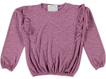 LASTİKLİ FIRFIRLI UZUN KOL KIZ SWEAT 3/6 YAŞ 