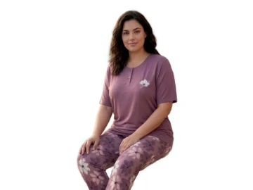 PENYE MODAL BAYAN BATTAL KISA KOL BAYAN PİJAMA TAKIM 3XL/6XL