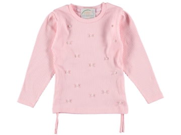 YANDAN BÜZGÜLÜ İNCİLİ KIZ SWEAT 5/8 YAŞ