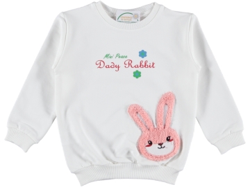 TAVŞAN NAKIŞLI KIZ SWEAT 5/8 YAŞ