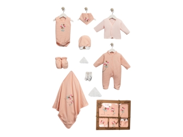 10 Lu Organik Waffle Çiçekli Lüx Set  Uni