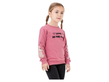 KOL AYICIK BASKILI KIZ SWEAT 3/6 YAŞ