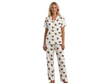 MİLAN GÖMLEK YAKA KISA KOL BAYAN PİJAMA TAKIM M/2XL