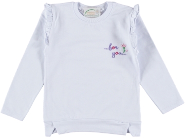 FOR YOU NAKIŞLI FIRFIRLI İKİ İP KIZ SWEAT 5/8 YAŞ