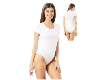 XL BEYAZ BAYAN PENYE MINI KOL CITCITLI BADI