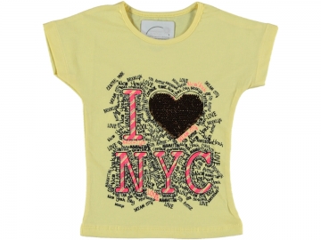 KALP NYC BASKILI KIZ TİŞÖRT 5/8 YAŞ