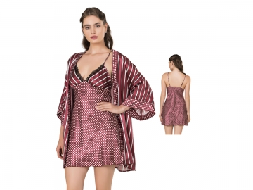 XL SATEN İKİLİ KISA GECELİK SABAHLIK TAKIM