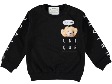 UNİQUE AYICIK BASKILI ŞARDONLU KIZ SWEAT 3/7 YAŞ 