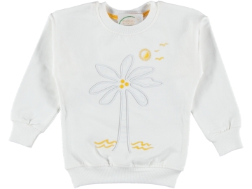 BASKILI KIZ SWEAT 1/4 YAŞ