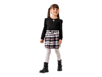 Ekose Etekli Penye Takım  2Y,4Y,5Y,3Y Kız