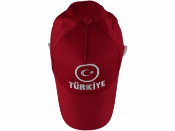 KIRMIZI TÜRKİYE NAKIŞLI ŞAPKA