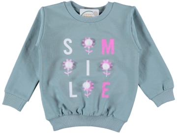 KIZ SMİLE PONPON SWEAT 1/4 YAŞ