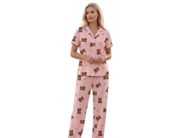 MİLAN GÖMLEK YAKA KISA KOL BAYAN PİJAMA TAKIM M/2XL