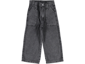 BORU PAÇA NAKIŞLI KIZ KOT PANTOLON 6/10 YAŞ