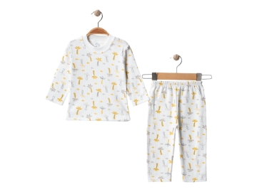 Raporlu Palmiyeli Pijama Takımı 12 Ay,2Y,3Y Uni