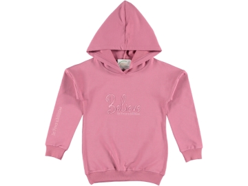 BELİEVE NAKIŞLI KAPÜŞONLU İKİ İP KIZ SWEAT 7/10 YAŞ