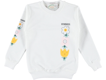 KOL VE ÖN SUMMER ÇİÇEK BASKILI KIZ SWEAT 5/8 YAŞ